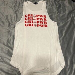 Girl Power Hippie White Tank Top